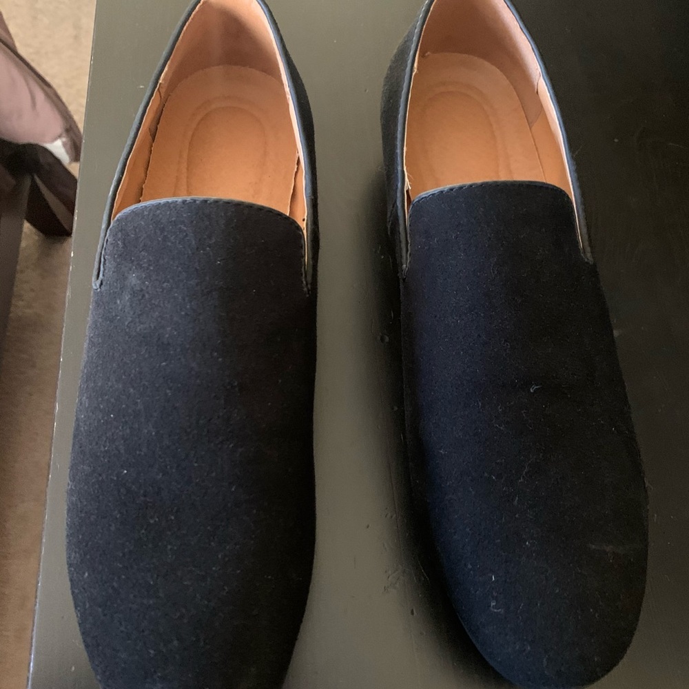 Loafers size 9. Black some kind of suede